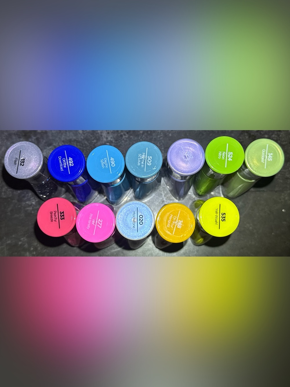 Sally Hansen Insta-Dri Bundle - Assorted Bright Colors + Nail Art + Clear Case - Picture 3 of 3